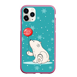 Чехол iPhone 11 Pro матовый Cold Bear, цвет: 3D-малиновый