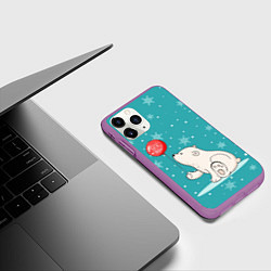 Чехол iPhone 11 Pro матовый Cold Bear, цвет: 3D-фиолетовый — фото 2