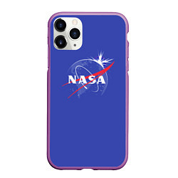 Чехол iPhone 11 Pro матовый NASA: Blue Space, цвет: 3D-фиолетовый