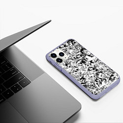 Чехол iPhone 11 Pro матовый Ahegao: Black & White, цвет: 3D-светло-сиреневый — фото 2