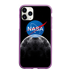 Чехол iPhone 11 Pro матовый NASA: Moon Rise, цвет: 3D-фиолетовый