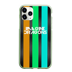 Чехол iPhone 11 Pro матовый Imagine Dragons: Evolve Lines, цвет: 3D-салатовый