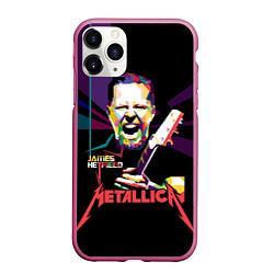 Чехол iPhone 11 Pro матовый Metallica: James Alan Hatfield, цвет: 3D-малиновый