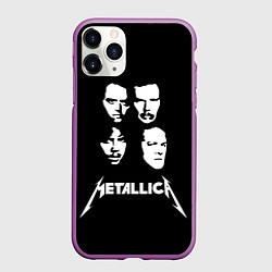 Чехол iPhone 11 Pro матовый Metallica - rock band, цвет: 3D-фиолетовый