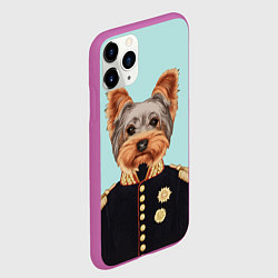 Чехол iPhone 11 Pro матовый Йоркширский терьер адмирал, цвет: 3D-фиолетовый — фото 2