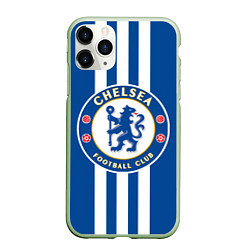 Чехол iPhone 11 Pro матовый FC Chelsea: Gold Lines