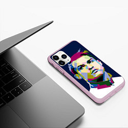 Чехол iPhone 11 Pro матовый Cristiano Ronaldo Art, цвет: 3D-розовый — фото 2