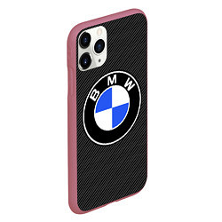 Чехол iPhone 11 Pro матовый BMW CARBON БМВ КАРБОН, цвет: 3D-малиновый — фото 2