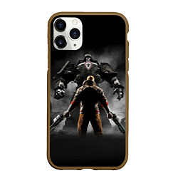 Чехол iPhone 11 Pro матовый Wolfenstein Battle, цвет: 3D-коричневый