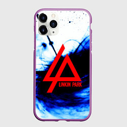 Чехол iPhone 11 Pro матовый Linkin Park blue smoke, цвет: 3D-фиолетовый