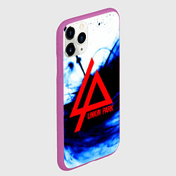 Чехол iPhone 11 Pro матовый Linkin Park blue smoke, цвет: 3D-фиолетовый — фото 2