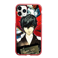Чехол iPhone 11 Pro матовый Persona 5, цвет: 3D-красный