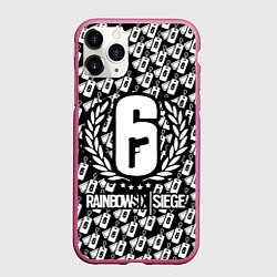 Чехол iPhone 11 Pro матовый Rainbow Six: Champion White, цвет: 3D-малиновый