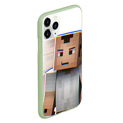 Чехол iPhone 11 Pro матовый Minecraft: White Creeper, цвет: 3D-салатовый — фото 2