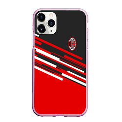 Чехол iPhone 11 Pro матовый АC Milan: R&G, цвет: 3D-розовый