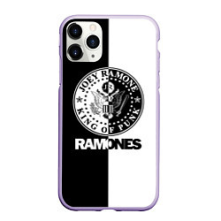 Чехол iPhone 11 Pro матовый Ramones B&W, цвет: 3D-светло-сиреневый