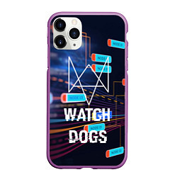 Чехол iPhone 11 Pro матовый Watch Dogs, цвет: 3D-фиолетовый