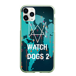 Чехол iPhone 11 Pro матовый Watch Dogs 2: Network Hack, цвет: 3D-салатовый