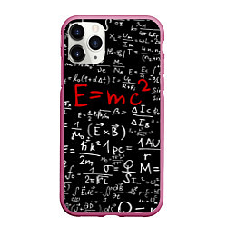 Чехол iPhone 11 Pro матовый E=mc2, цвет: 3D-малиновый