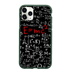Чехол iPhone 11 Pro матовый E=mc2, цвет: 3D-темно-зеленый