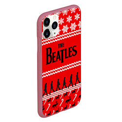 Чехол iPhone 11 Pro матовый The Beatles: New Year, цвет: 3D-малиновый — фото 2