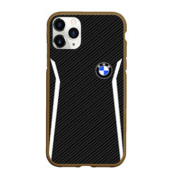 Чехол iPhone 11 Pro матовый BMW CARBON БМВ КАРБОН, цвет: 3D-коричневый