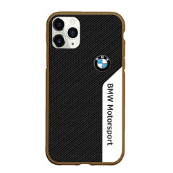 Чехол iPhone 11 Pro матовый BMW CARBON БМВ КАРБОН, цвет: 3D-коричневый