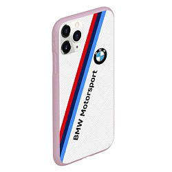 Чехол iPhone 11 Pro матовый BMW Motorsport: White Carbon, цвет: 3D-розовый — фото 2