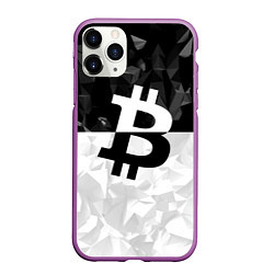 Чехол iPhone 11 Pro матовый Bitcoin: Poly Style, цвет: 3D-фиолетовый