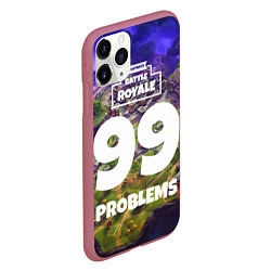 Чехол iPhone 11 Pro матовый Fortnite: 99 Problems, цвет: 3D-малиновый — фото 2