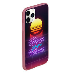 Чехол iPhone 11 Pro матовый New Retro Wave, цвет: 3D-малиновый — фото 2