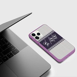 Чехол iPhone 11 Pro матовый Форсаж: Зимний узор, цвет: 3D-фиолетовый — фото 2