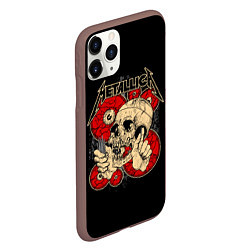 Чехол iPhone 11 Pro матовый Metallica Skull, цвет: 3D-коричневый — фото 2