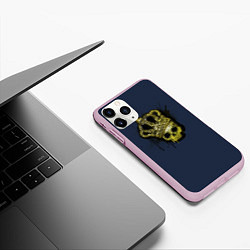 Чехол iPhone 11 Pro матовый Cs:go - Crown graffiti Корона, цвет: 3D-розовый — фото 2