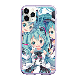 Чехол iPhone 11 Pro матовый Hatsune Miku, цвет: 3D-светло-сиреневый