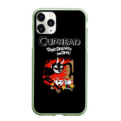 Чехол iPhone 11 Pro матовый Cuphead: Hell Devil, цвет: 3D-салатовый