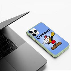 Чехол iPhone 11 Pro матовый Cuphead Dab, цвет: 3D-салатовый — фото 2