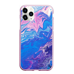 Чехол iPhone 11 Pro матовый Tie-Dye Blue & Violet, цвет: 3D-розовый