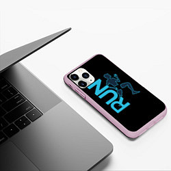 Чехол iPhone 11 Pro матовый RUN: Black Style, цвет: 3D-розовый — фото 2