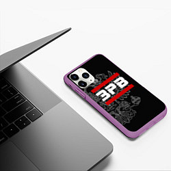 Чехол iPhone 11 Pro матовый ЗРВ: герб РФ, цвет: 3D-фиолетовый — фото 2