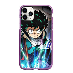 Чехол iPhone 11 Pro матовый My Hero Academia синий свет