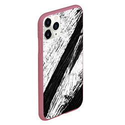 Чехол iPhone 11 Pro матовый Белый и черный, цвет: 3D-малиновый — фото 2