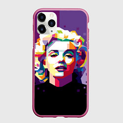 Чехол iPhone 11 Pro матовый Marilyn Monroe, цвет: 3D-малиновый