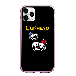 Чехол iPhone 11 Pro матовый Cuphead: Mugman Faces, цвет: 3D-розовый