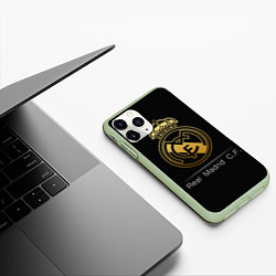 Чехол iPhone 11 Pro матовый FC Real Madrid: Gold Edition, цвет: 3D-салатовый — фото 2