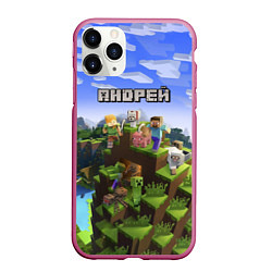Чехол iPhone 11 Pro матовый Майнкрафт: Андрей