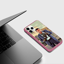 Чехол iPhone 11 Pro матовый GTA V: Michael, цвет: 3D-малиновый — фото 2