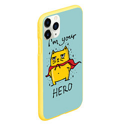 Чехол iPhone 11 Pro матовый I'm your Hero, цвет: 3D-желтый — фото 2