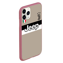 Чехол iPhone 11 Pro матовый FC Juventus: Away 18/19, цвет: 3D-малиновый — фото 2