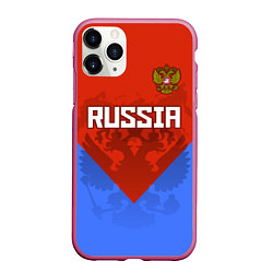 Чехол iPhone 11 Pro матовый Russia Red & Blue